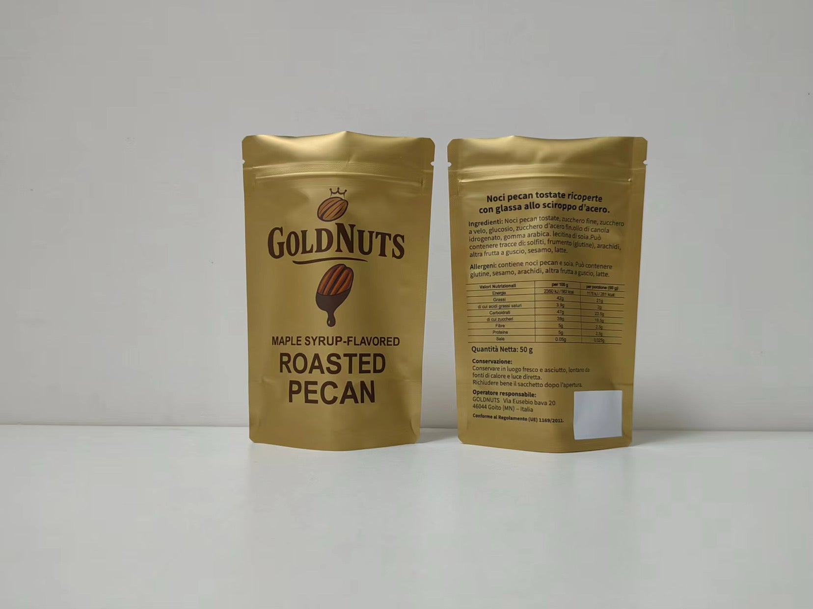 GoldNuts pack ingredients and nutrition